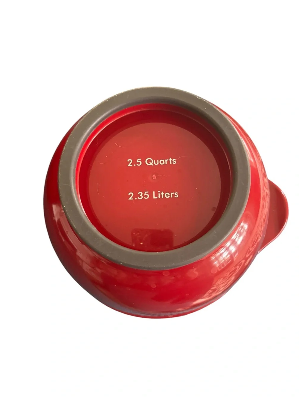 KitchenAide Set of 3 Nesting Bowls Spouts Gripper Bottom Dark Red 2.5~3.5~4.5QT